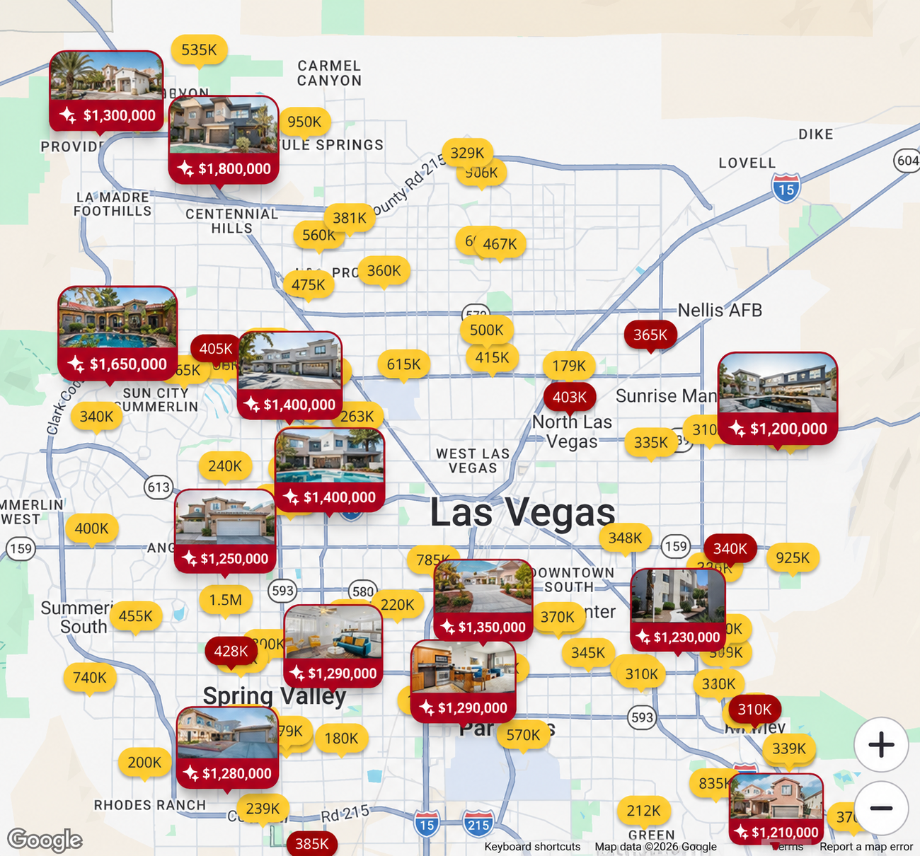 Homes sold across the Las Vegas valley by The Scofield Group